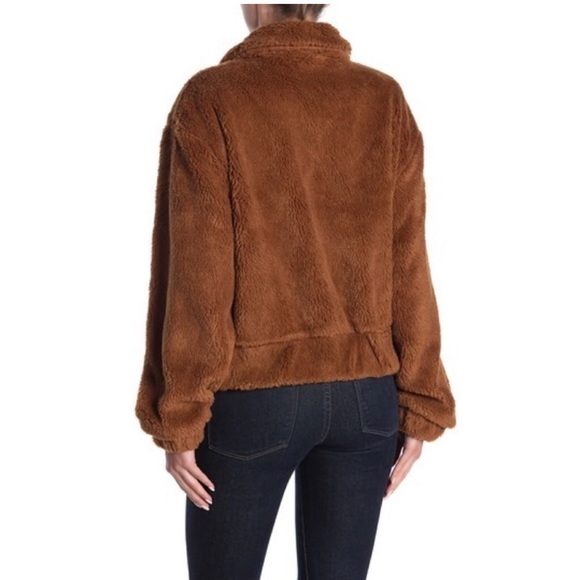 NEW WITH TAG THREAD & SUPPLY BROWN TEDDY SHERPA JACKET COAT LARGE - Picture 4 of 6